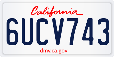 CA license plate 6UCV743