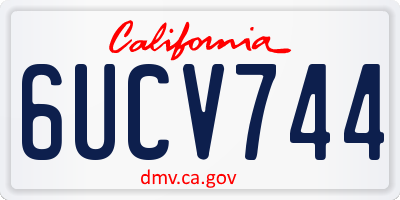 CA license plate 6UCV744