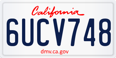 CA license plate 6UCV748