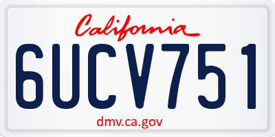 CA license plate 6UCV751