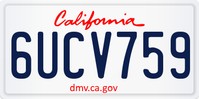 CA license plate 6UCV759