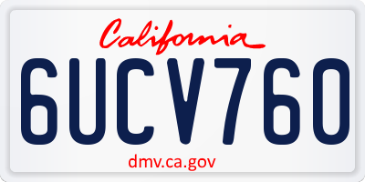 CA license plate 6UCV760