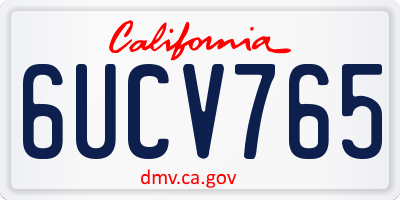 CA license plate 6UCV765