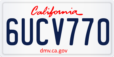 CA license plate 6UCV770