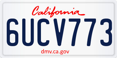 CA license plate 6UCV773