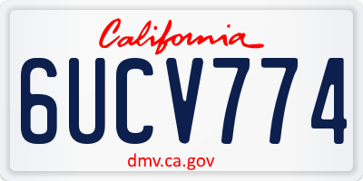 CA license plate 6UCV774
