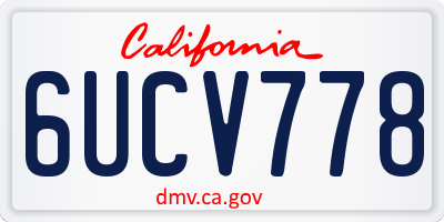 CA license plate 6UCV778