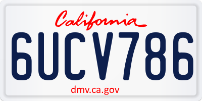 CA license plate 6UCV786