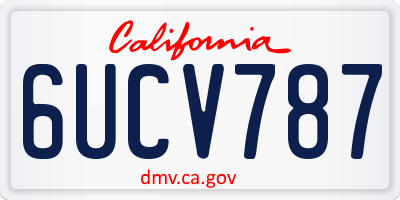 CA license plate 6UCV787