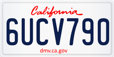 CA license plate 6UCV790