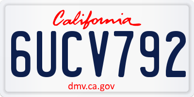 CA license plate 6UCV792