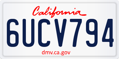 CA license plate 6UCV794