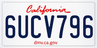 CA license plate 6UCV796