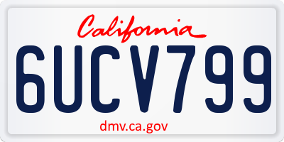 CA license plate 6UCV799