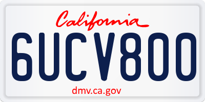 CA license plate 6UCV800
