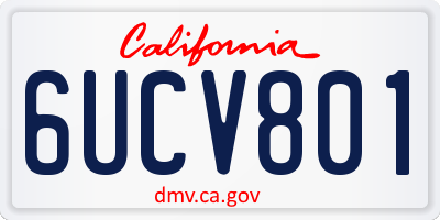 CA license plate 6UCV801