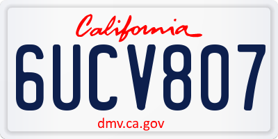 CA license plate 6UCV807