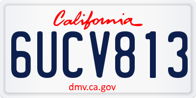 CA license plate 6UCV813