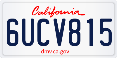 CA license plate 6UCV815