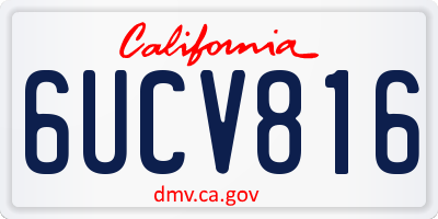 CA license plate 6UCV816