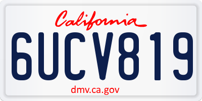 CA license plate 6UCV819