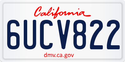 CA license plate 6UCV822
