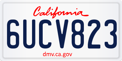 CA license plate 6UCV823