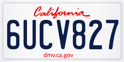 CA license plate 6UCV827