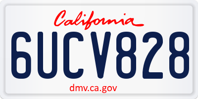 CA license plate 6UCV828