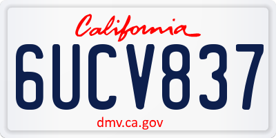 CA license plate 6UCV837