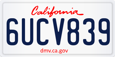 CA license plate 6UCV839