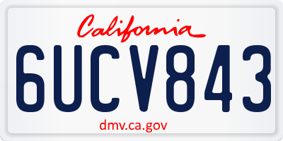CA license plate 6UCV843