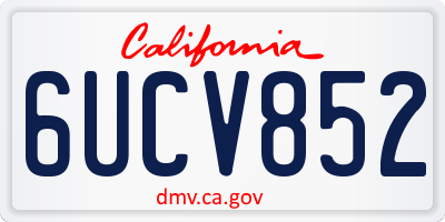 CA license plate 6UCV852