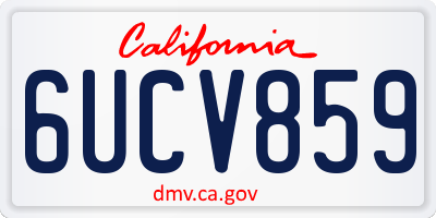 CA license plate 6UCV859