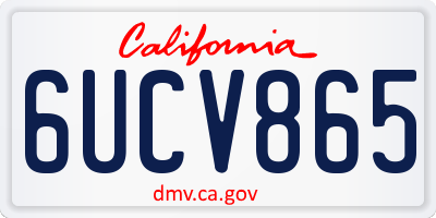 CA license plate 6UCV865