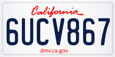 CA license plate 6UCV867