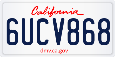 CA license plate 6UCV868