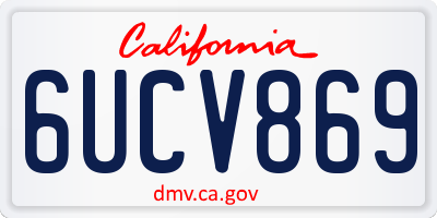 CA license plate 6UCV869