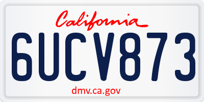 CA license plate 6UCV873