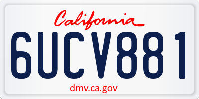 CA license plate 6UCV881