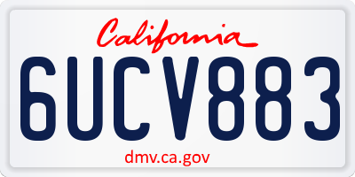 CA license plate 6UCV883