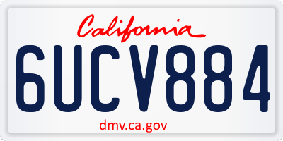 CA license plate 6UCV884