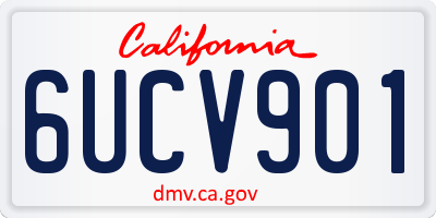 CA license plate 6UCV901