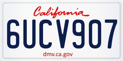 CA license plate 6UCV907