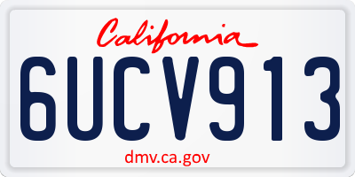 CA license plate 6UCV913