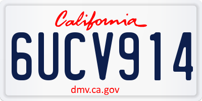 CA license plate 6UCV914