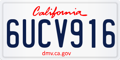 CA license plate 6UCV916