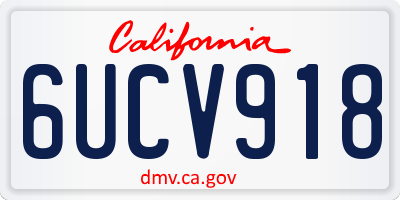 CA license plate 6UCV918