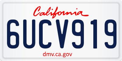 CA license plate 6UCV919