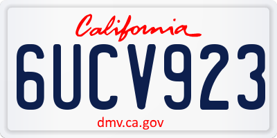 CA license plate 6UCV923